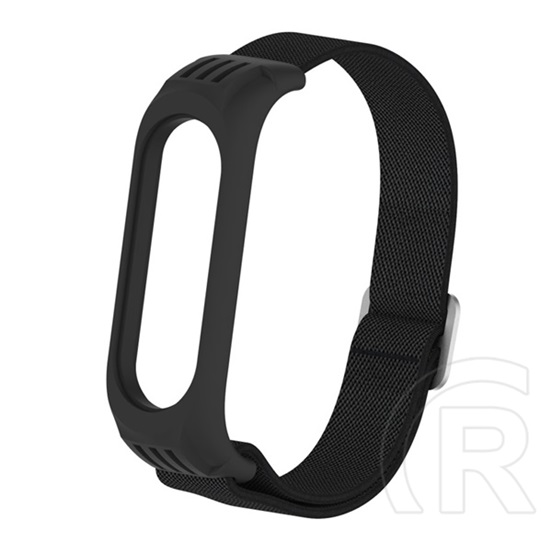 Gigapack Xiaomi Mi Band 6  pótszíj (egyedi méret, állítható, textil) fekete