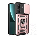 Gigapack Xiaomi Poco C65 defender műanyag telefonvédő (ütésállóság, szilikon belső, tartógyűrű, kameravédő) rozéarany