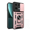 Gigapack Xiaomi Poco X6 5G defender műanyag telefonvédő (ütésállóság, szilikon belső, tartógyűrű, kameravédő) rozéarany