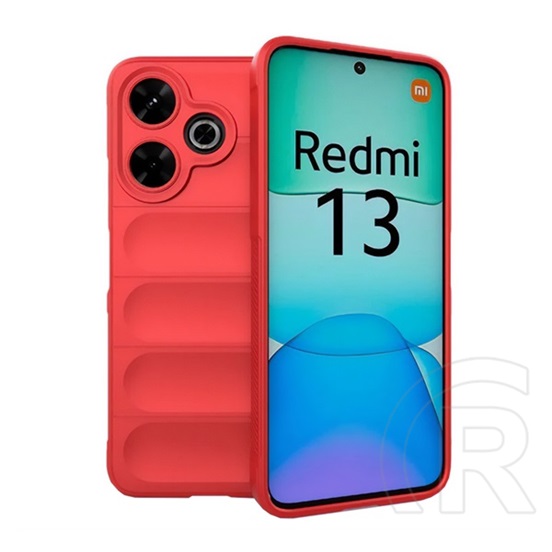 Gigapack Xiaomi Redmi 13 szilikon telefonvédő (ütésállóság, kameravédő, 3d) piros