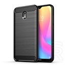 Gigapack Xiaomi Redmi 8A Szilikon telefonvédő (légpárnás sarok, szálcsiszolt, karbon minta, fekete)