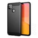 Gigapack Xiaomi Redmi 9C szilikon telefonvédő (közepesen ütésálló, légpárnás sarok, szálcsiszolt, karbon minta) fekete