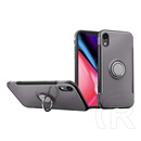 Gigapack műanyag telefonvédő ( Apple iPhone XR 6.1 szilikon keret, karbon minta) szürke