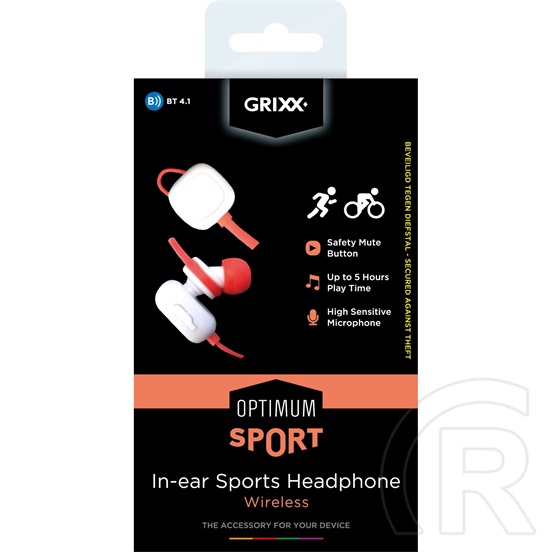 Grixx Optimum In-Ear sport bluetooth headset (fehér)