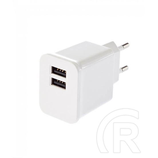 Grixx Optimum USB hálózati adapter 220V-os aljzattal (2xUSB, fehér)