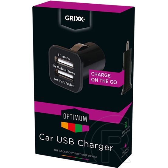 Grixx Optimum autós töltő (2 x USB 3.1)