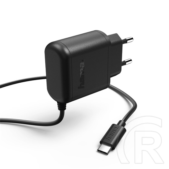 Hama USB hálózati töltő (3 A, USB Type-C, fekete)