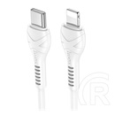 Hoco x55 adat- és töltőkábel (USB-C dugó / Lightning 8 pin dugó, 3A, 1 m, fehér)