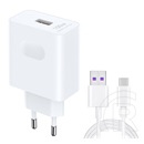 Honor supercharger hálózati töltő usb aljzat (5v/2a, 100w, gyorstöltő + type-c kábel) fehér