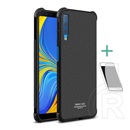 IMAK Samsung Galaxy A7 (2018) SM-A750F szilikon telefonvédő (közepesen ütésálló, matt + képernyővédő fólia) fekete