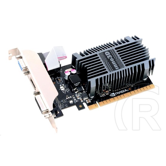 Inno3D Geforce GT 710 VGA (PCIe 2.0, 2 GB DDR3, 64 bit, D-SUB+DVI+HDMI, passzív hűtő)