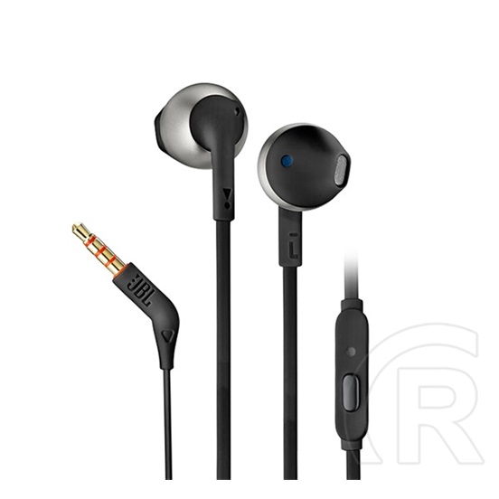 JBL t205 fülhallgató sztereo (3.5mm jack, felvevő gomb, lapos kábel) fekete