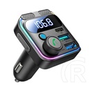 Joyroom bluetooth fm transmitter autós töltő 2 usb+type-c aljzat (v5.3, 48w, gyorstöltő) fekete