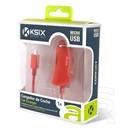 Ksix Micro-USB autós töltő 1A (korallpiros)