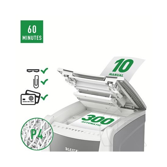 Leitz IQ AutoFeed Office 300 Pro P4  iratmegsemmisítő