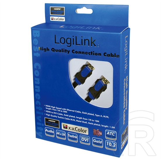 Logilink HDMI - HDMI kábel (10m, High Speed, 1.4)