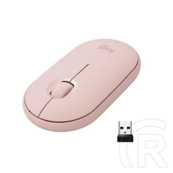 Logitech Pebble M350 cordless optikai egér (USB/Bluetooth, rózsaszín)