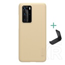 Nillkin Super Frosted Huawei P40 Pro műanyag telefonvédő (gumírozott, érdes felület + asztali tartó) arany