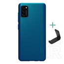 Nillkin Super Frosted Samsung Galaxy A41 (SM-A415F) műanyag telefonvédő (gumírozott, érdes felület + asztali tartó) kék