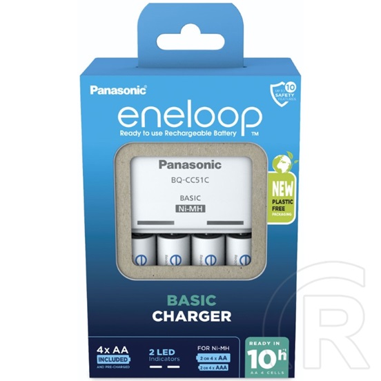 Panasonic eneloop BQ-CC51 akkutöltő + akkumulátor (4 db , 2000 mAh, AA)