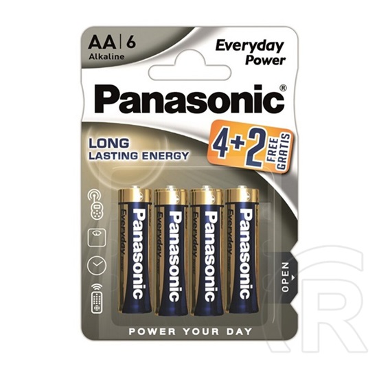 Panasonic everyday power szupertartós elem (aa, lr6eps, 1.5v, alkáli) 6db /csomag