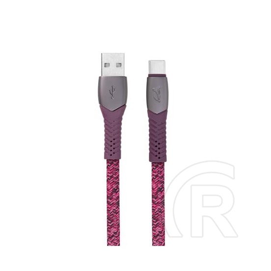 RivaCase PS6102 USB 2.0 kábel (A dugó / C dugó, 1,2 m, piros-rózsaszín)