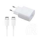 Utángyártott Samsung EP-TA800 hálózati töltő adapter USB-C + EP-DA705BWE USB-C kábel (fehér)