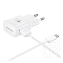 Samsung hálózati töltő usb aljzat (10w, 5v/2a + ep-dw767jwe microusb, 100cm kábel) fehér