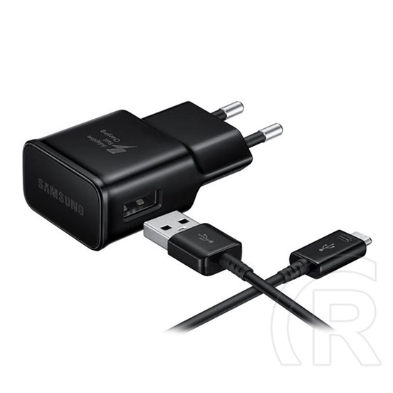 Samsung hálózati töltő usb aljzat (5v / 2000 ma, gyorstöltés támogatás + microusb kábel) fekete