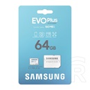 Samsung memóriakártya 64gb (microsdxc evoplus blue wave - class 10, uhs-1) + sd adapter