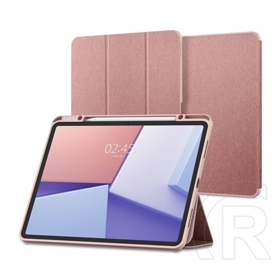 Spigen Apple Ipad Air 13 (2024) urban fit (flip, trifold, asztali tartó, ceruza tartó, textil minta) rozéarany