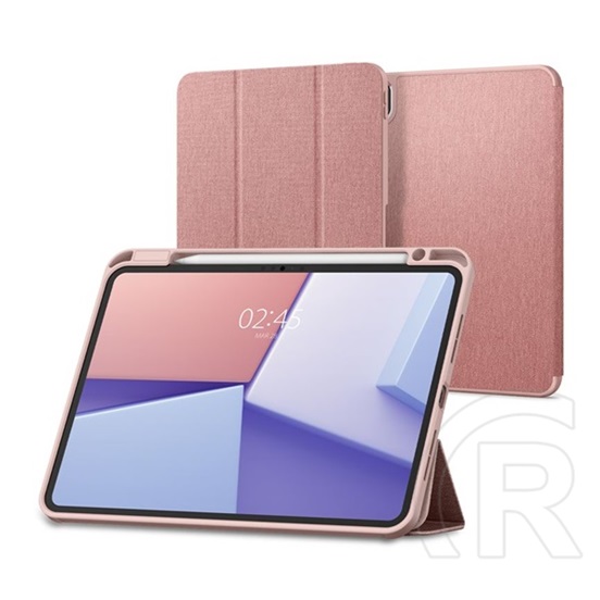 Spigen Apple Ipad Pro 11 (2024) urban fit (flip, trifold, asztali tartó, ceruza tartó, textil minta) rozéarany