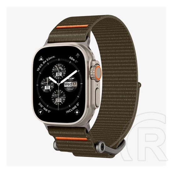 Spigen Apple Watch Series 3 42mm durapro flex pótszíj (egyedi méret, textil, állítható) barna/narancssárga