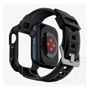 Spigen Apple Watch Series SE 44 rugged armor pro pótszíj (egyedi méret, állítható + szilikon keret) fekete