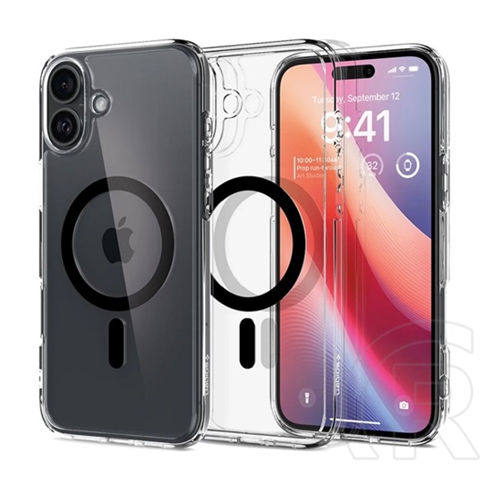 Spigen Apple iPhone 16 ultra hybrid mag műanyag telefonvédő (ütésállóság, légpárnás keret, magsafe) fekete