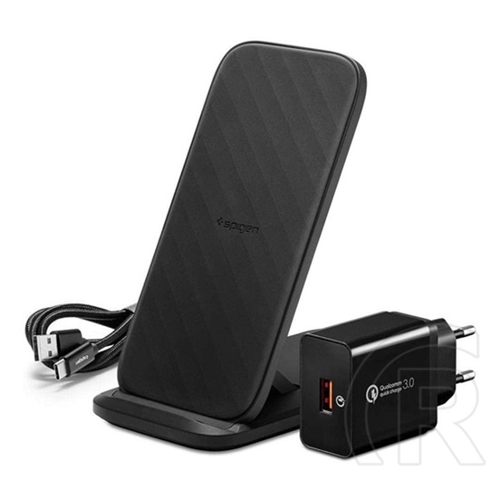 Spigen Essential F316W vezeték nélküli wireless gyorstöltő (15W, fekete)