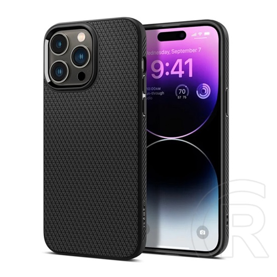 Spigen Liquid Air ütésálló hátlap (Apple iPhone 14 pro, fekete)