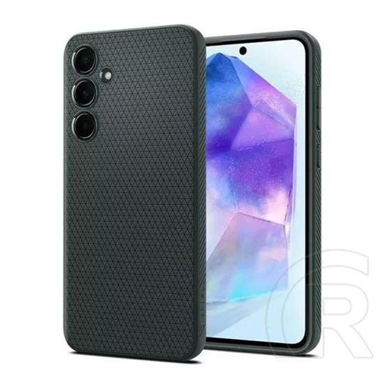 Spigen Samsung Galaxy A55 5G (SM-A556) liquid air szilikon telefonvédő (ütésállóság, légpárnás sarok, rombusz) sötétzöld