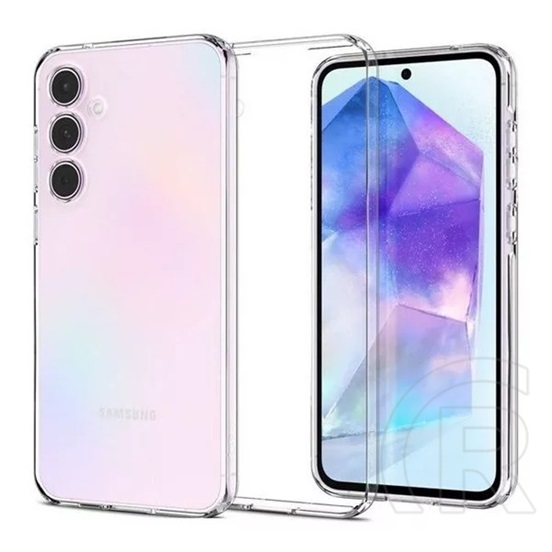 Spigen Samsung Galaxy A55 5G (SM-A556) liquid crystal szilikon telefonvédő (ütésállóság, légpárnás sarok) átlátszó