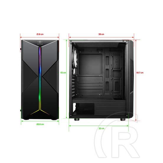 Spirit Of Gamer Clone 3 RGB (ATX, ablakos, fekete)