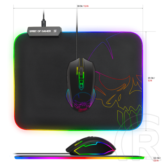 Spirit of Gamer RGB Medium egérpad (fekete)