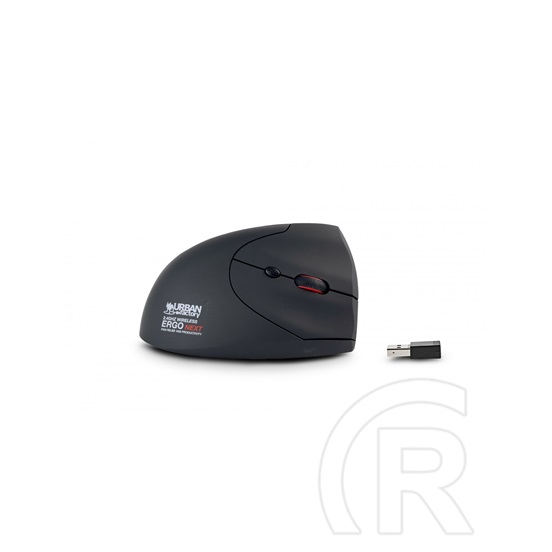 URBAN factory Ergo Next Ergonomic Vertical Wireless mouse (fekete)