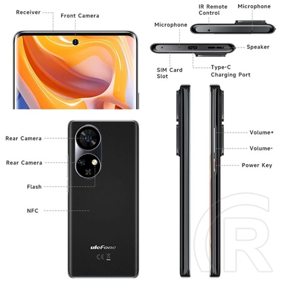 Ulefone Note 17 Pro mobiltelefon (6,78", 12/256 GB, fekete)