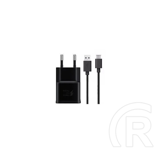 Utángyártott Samsung EP-TA200EBE hálózati töltő adapter + EP-DR140ABE USB-C kábel (15 W, fekete)