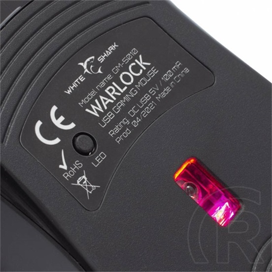 White Shark GM-5010 Warlock RGB optikai egér (USB, fekete)