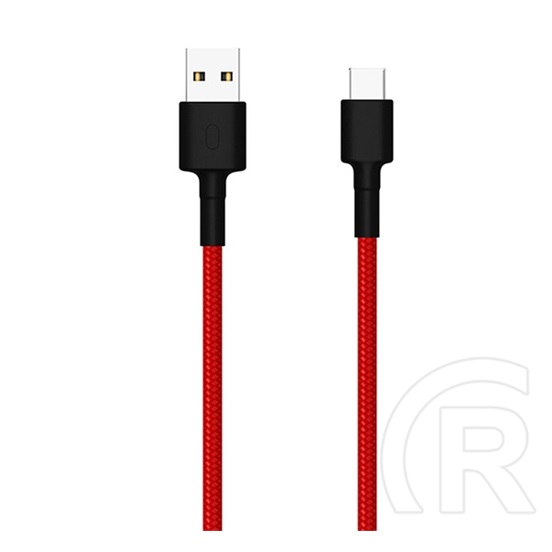 Xiaomi mi braided USB adat- és töltőkábel (A dugó / C dugó, 1 m, piros)