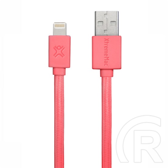 XtremeMac adat- és töltőkábel (USB-A / Lightning, 1 m, lapos, piros)