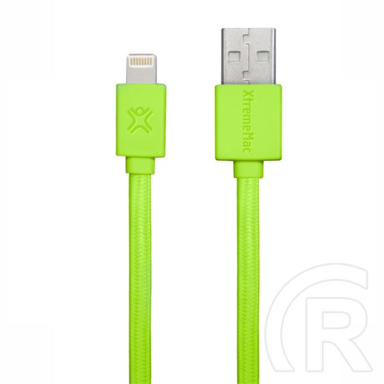 XtremeMac adat- és töltőkábel (USB-A / Lightning, 1 m, lapos, zöld)