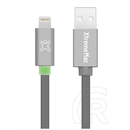 XtremeMac adat- és töltőkábel (USB-A / Lightning, 1,2 m, LED visszajelzős, szürke)