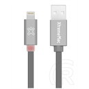 XtremeMac adat- és töltőkábel (USB-A / Lightning, 1,2 m, LED visszajelzős, szürke)